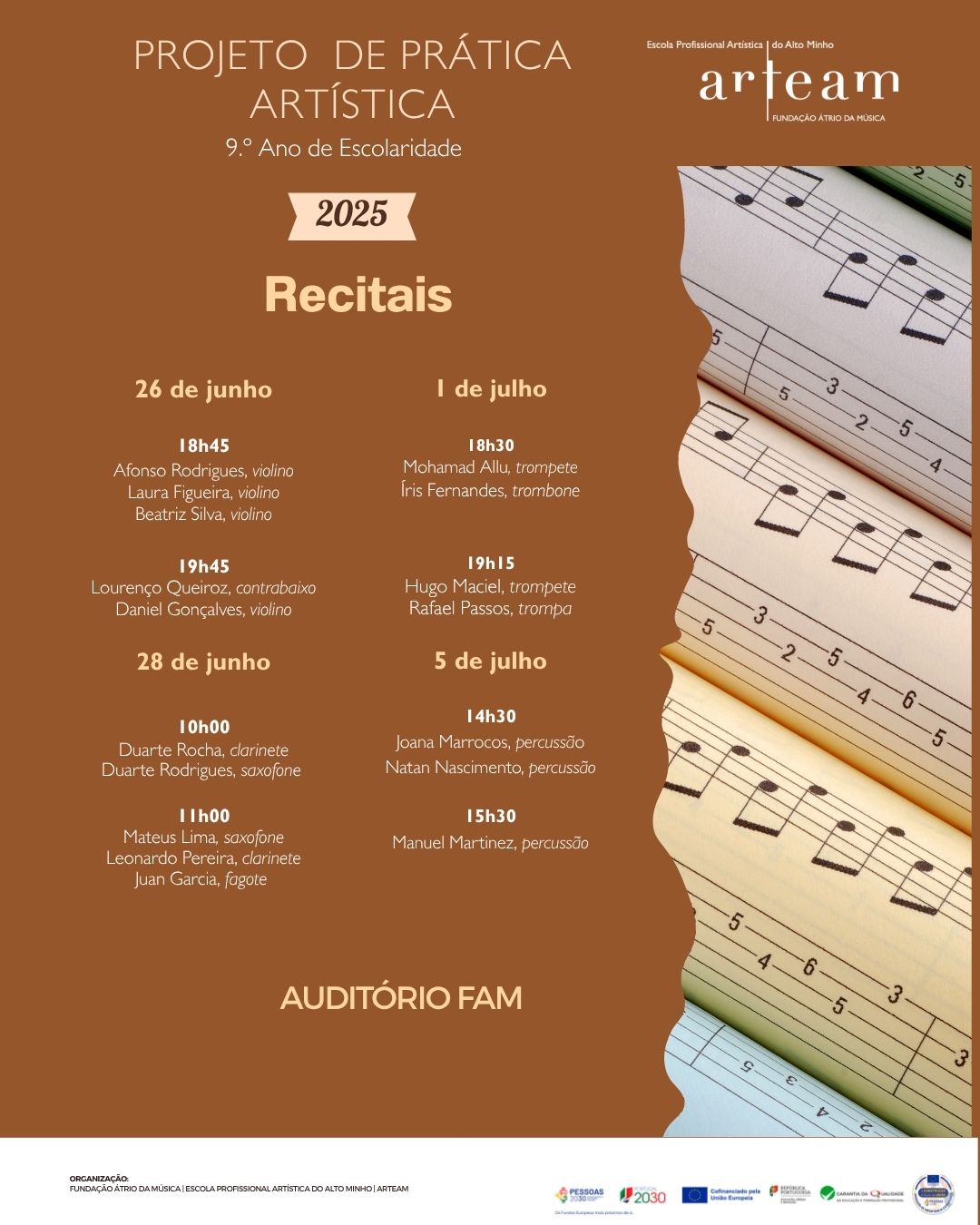 Recitais de Instrumento - 9.º ano de escolaridade