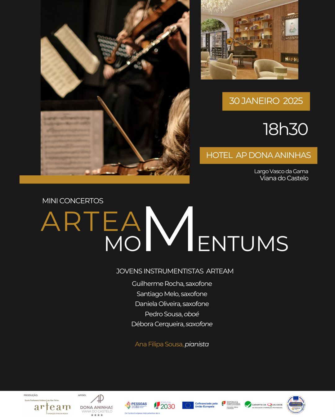 🎶 ARTEAM MOMENTUMS no D. Aninhas – 18h30