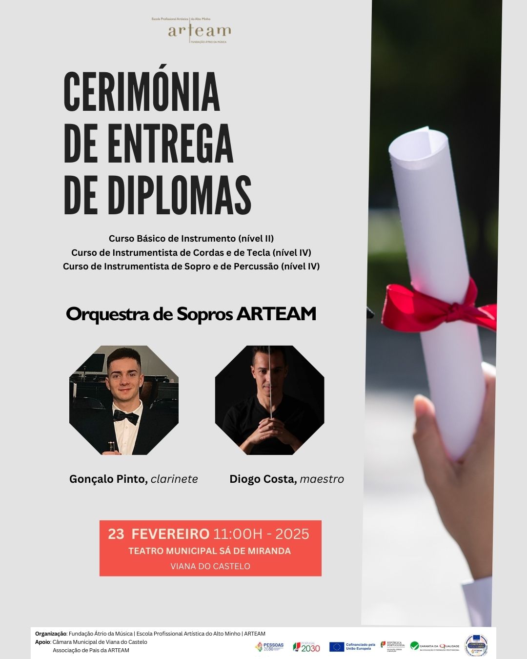 Cerimónia de entrega de diplomas da ARTEAM! 🎶