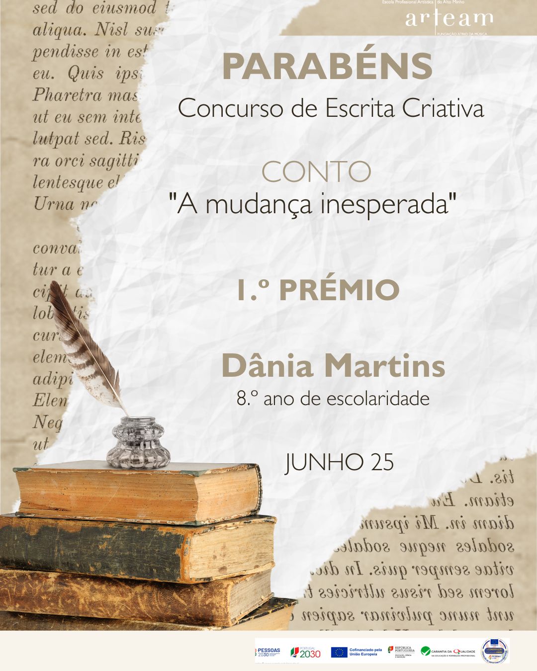 Concurso de Escrita Criativa da ARTEAM 