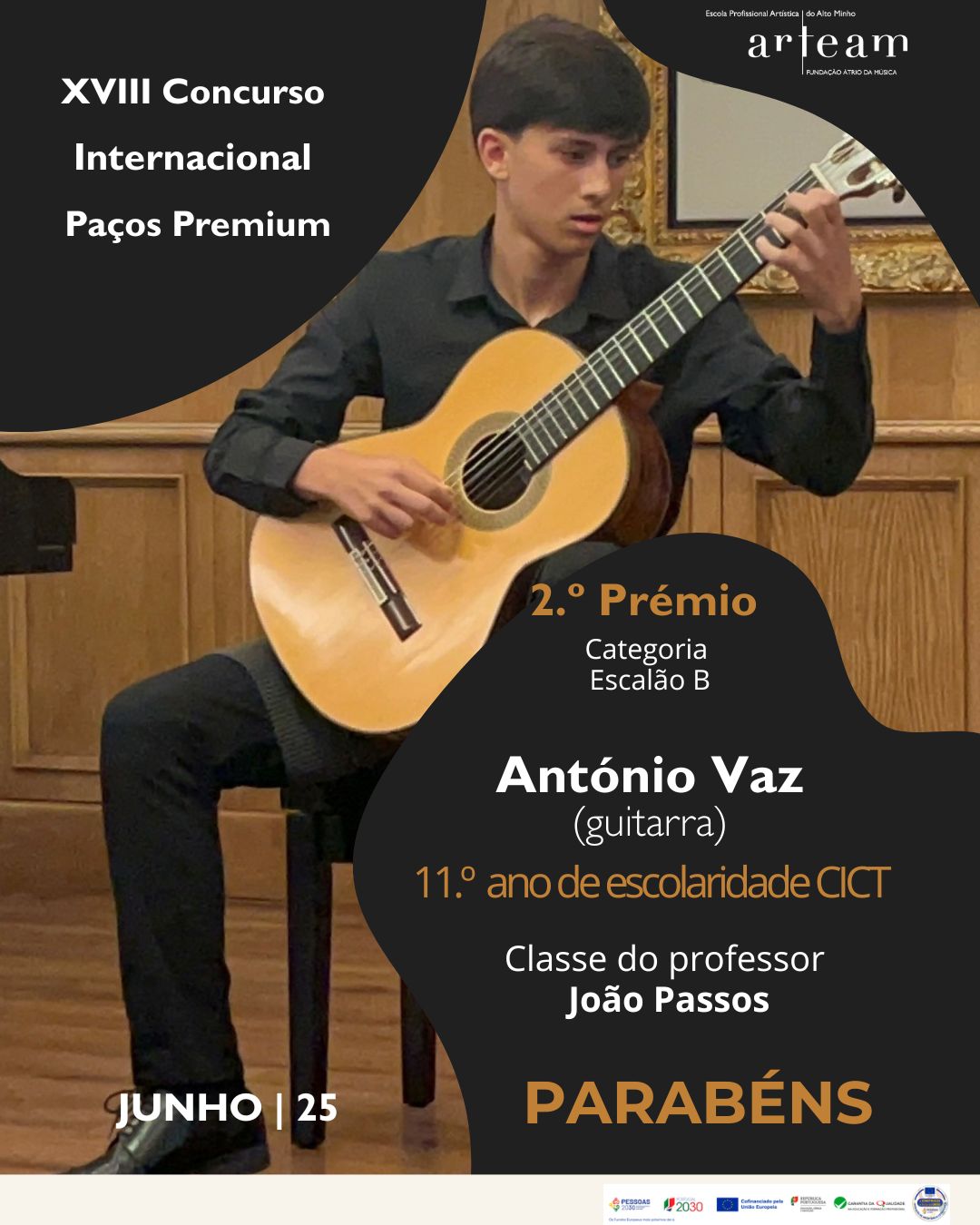 Parabéns ao Aluno António Vaz